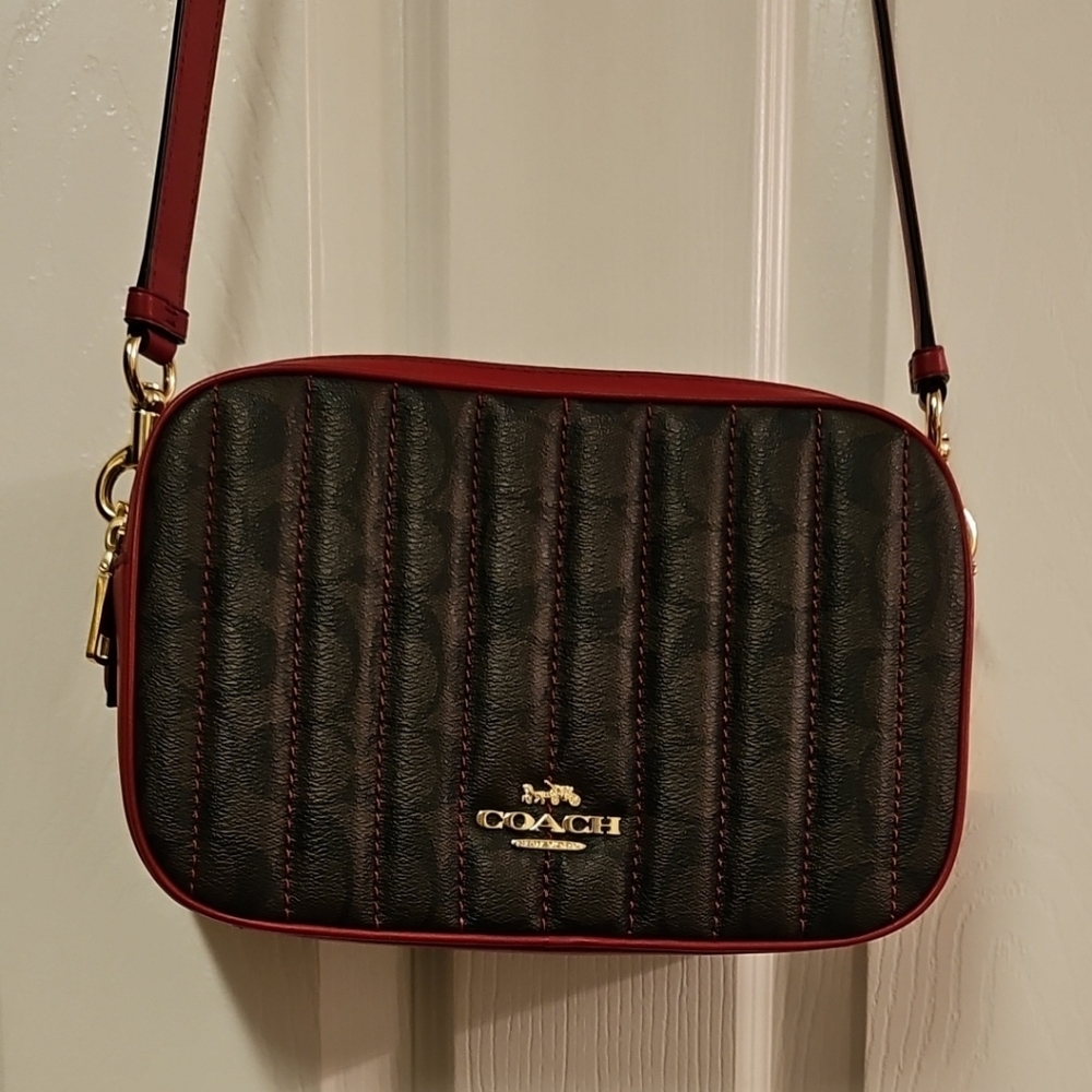 Coach Black and Burgundy Crossbody Bag